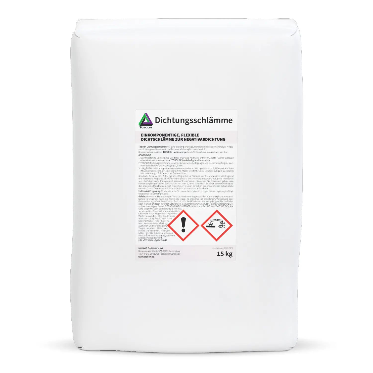 Produktverpackung TOBOLIN Dichtungsschlämme, 15 kg Sack
