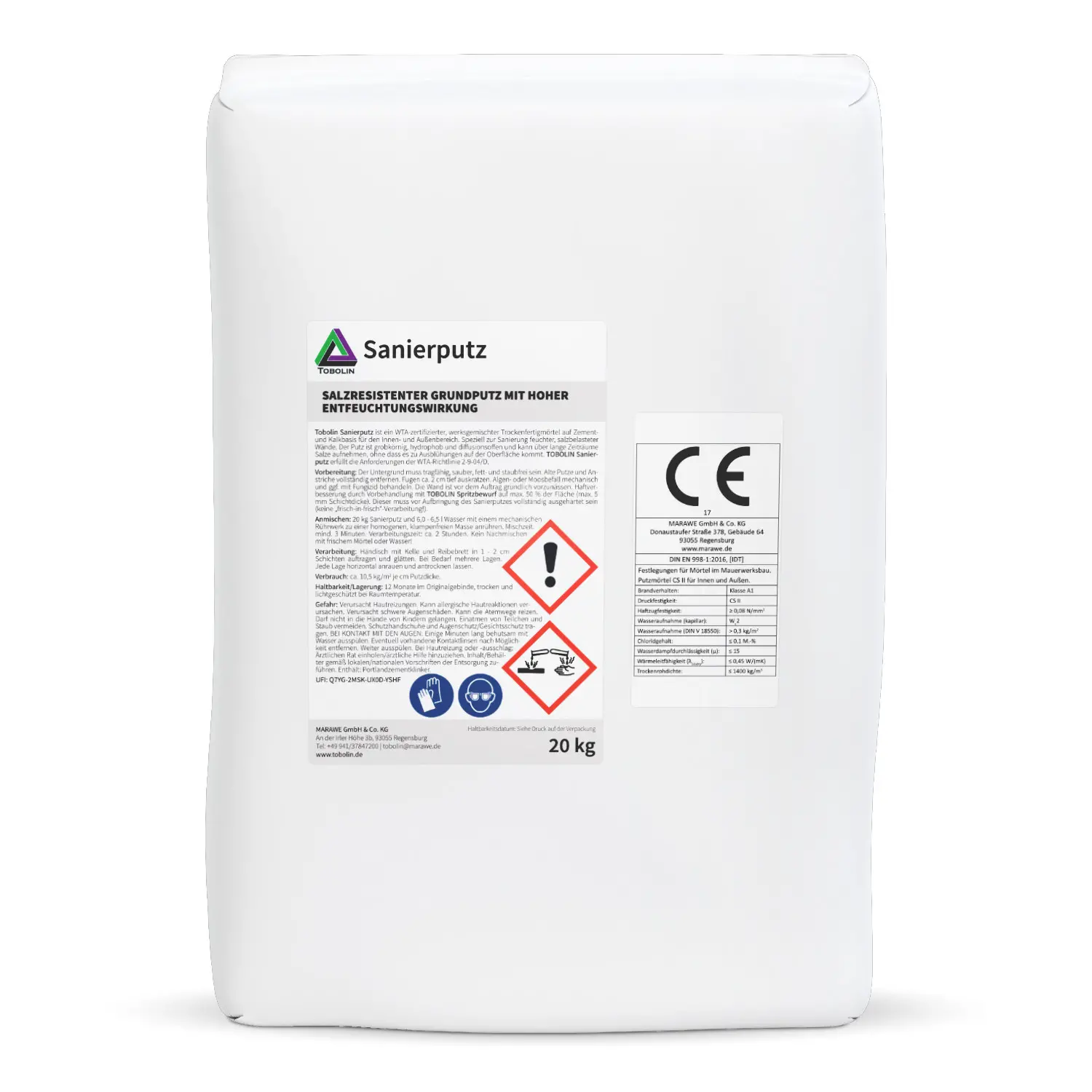 Produktverpackung TOBOLIN Sanierputz, 20 kg Sack