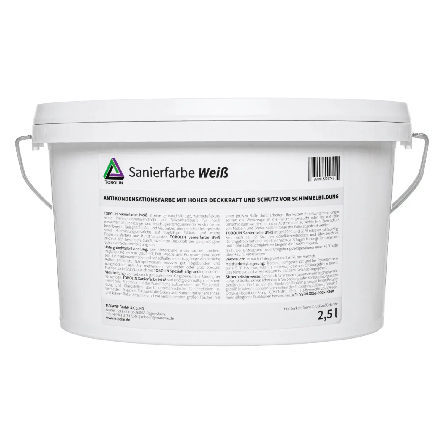 Sanierfarbe Weiß 2500 ml
